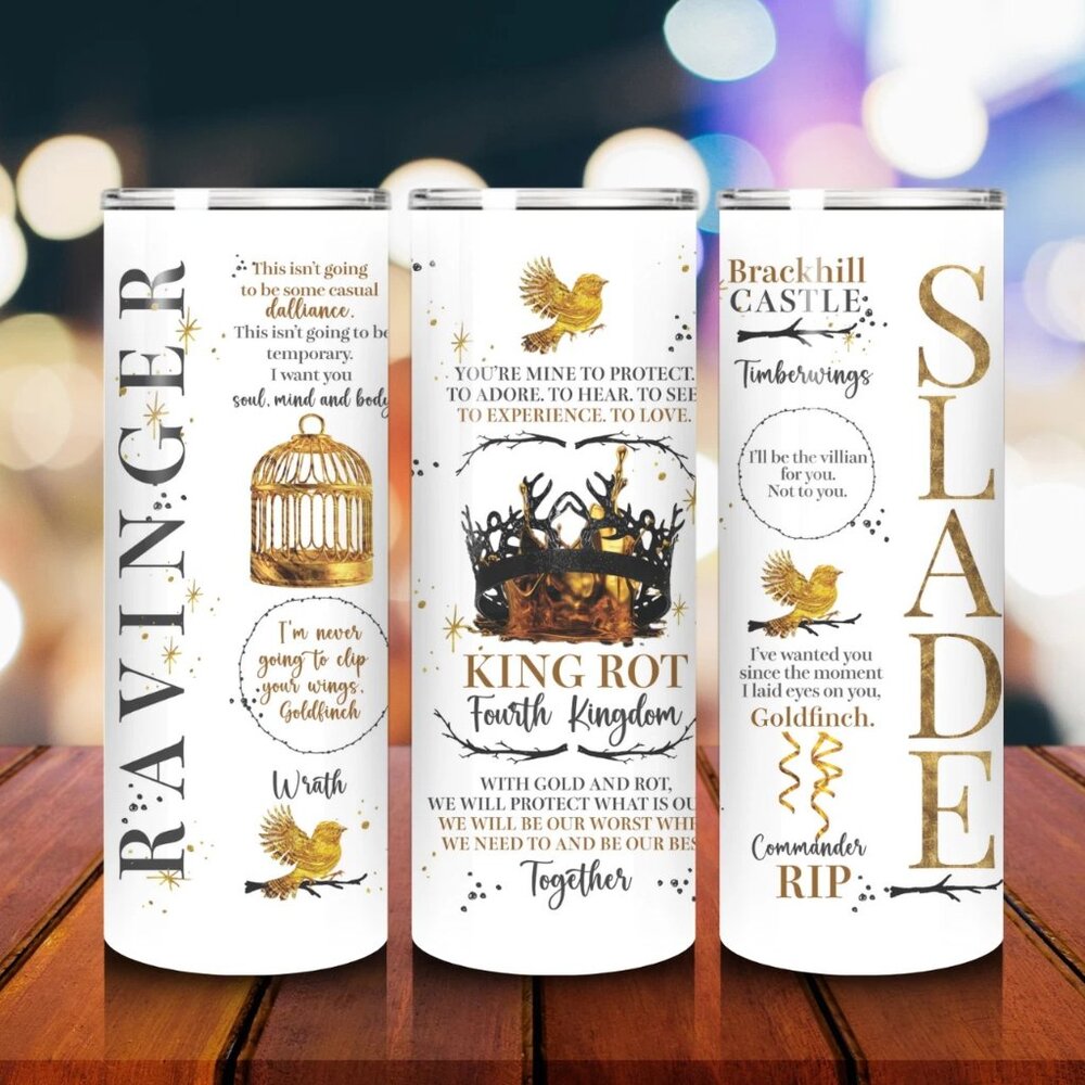 20oz King Ravenger Fantasy Tumbler plated prisoner cup Bookish tumbler fantasy